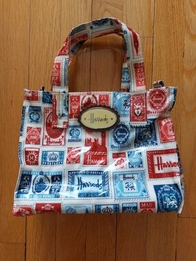 Harrods Red, Blue & White Stamp-Print Tote